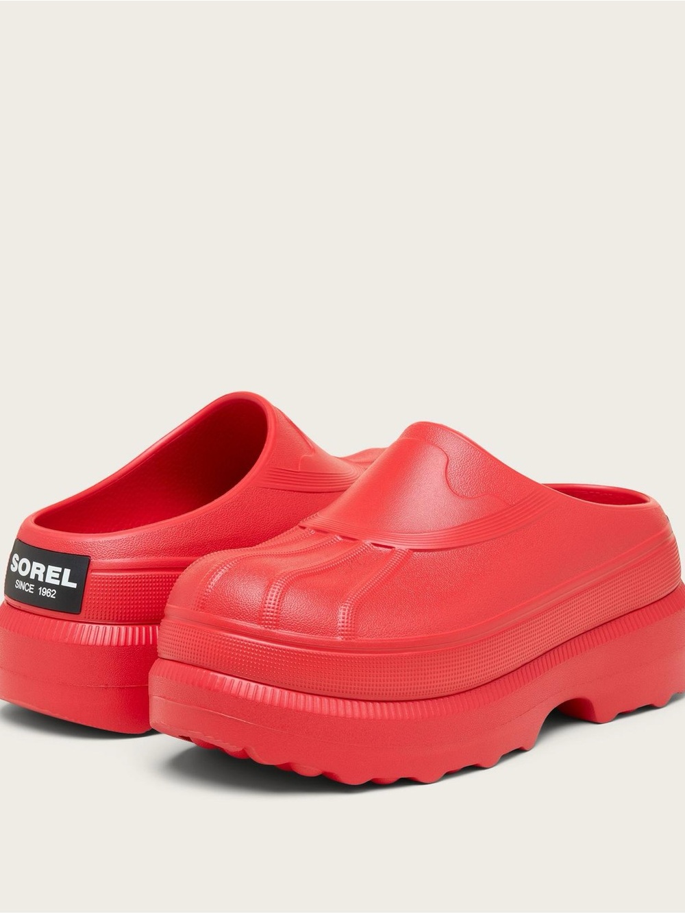 Sorel Red Platform Slip-On Women's Caribou Clog - Picture 7 of 9
